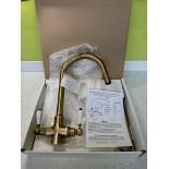Ex Display Marina Antique Brass Dual-Lever Traditional Kitchen Tap