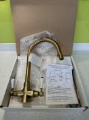 Ex Display Marina Antique Brass Dual-Lever Traditional Kitchen Tap