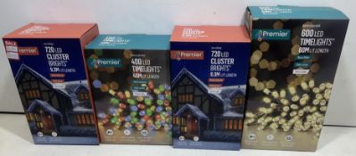 4 x Sets Of Premier LED Xmas Lights *As Pictured*