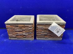 2 x Mims Artisan Vintage Brick Collection Planter RRP £16.99