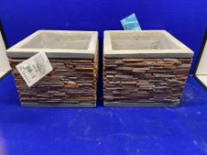 2 x Mims Artisan Vintage Brick Collection Planter RRP £16.99