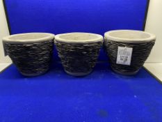 3 x Mims Artisan Rocca Ann Collection Planter RRP £24.99