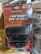 100 x Brookstone 3-Way Socket w/1m Cable