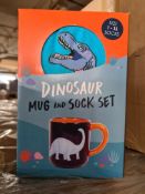50 x Dinosaur Mug w/Adult Socks | Total RRP £650