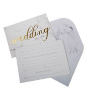 500 x Packs of 10 Scripted Marble Day Invitations w/Envelopes