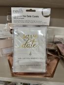 500 x Packs of 10 Scripted Marble 'Save The Date' Cards w/Envelopes