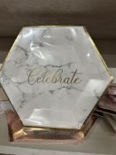 540 x Packs of 8 Scripted Marble Large Plates | Celebrate