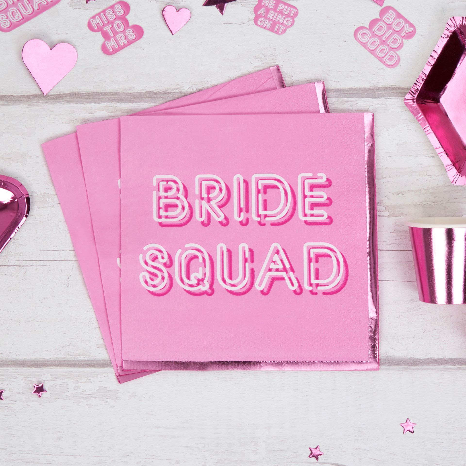 400 x Packs Bride Squad Paper Napkins | 16pk - Image 2 of 3