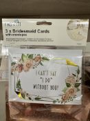 670 x Packs of 3 Geo Floral Bridesmaid Cards