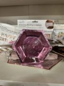 1000 x Packs Small Hexagonal Plates | Pink Foil