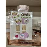 90 x Packs of 20 Little Owls Food/Cupcake Picks | Pink