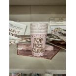 150 x Packs Glitz & Glamour 'Pop Fizz Clink' 8pk Pink Paper Cups