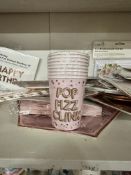 150 x Packs Glitz & Glamour 'Pop Fizz Clink' 8pk Pink Paper Cups