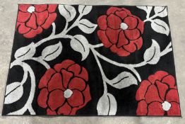 Ex-Display Black/Red Vine Design Rug