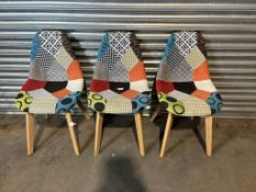 3 x Multi-Coloured Dining Chairs