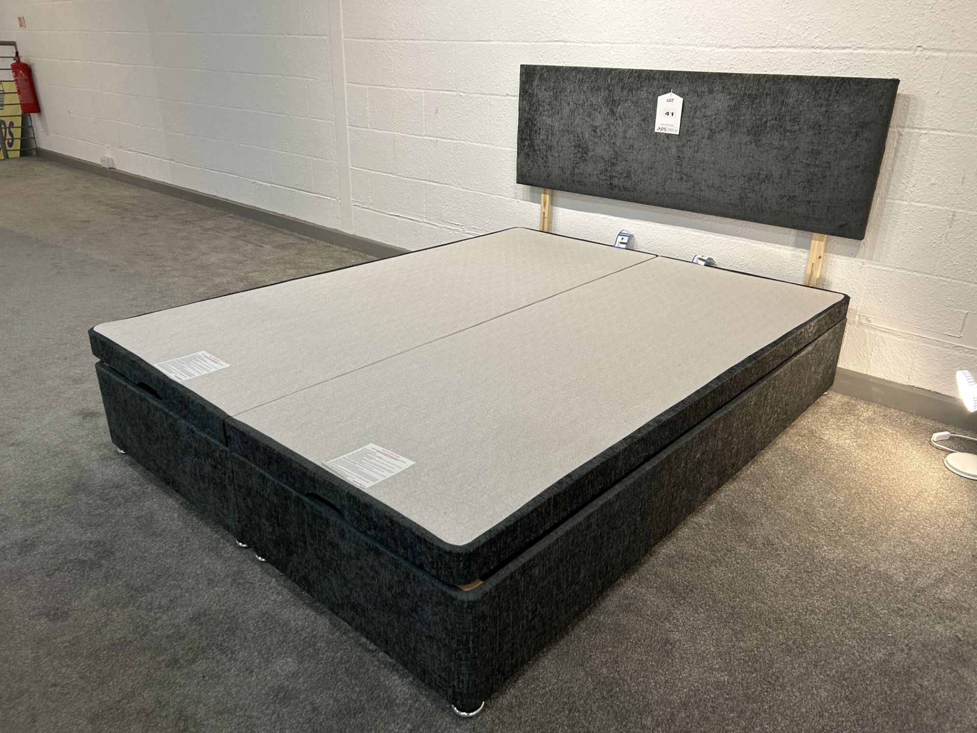 Ex-Display King Size Ottman Bed Set incl: Base & Headboard in Dark Grey - Image 2 of 4