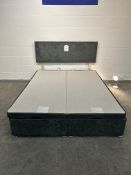 Ex-Display King Size Ottman Bed Set incl: Base & Headboard in Dark Grey
