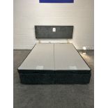Ex-Display King Size Ottman Bed Set incl: Base & Headboard in Dark Grey