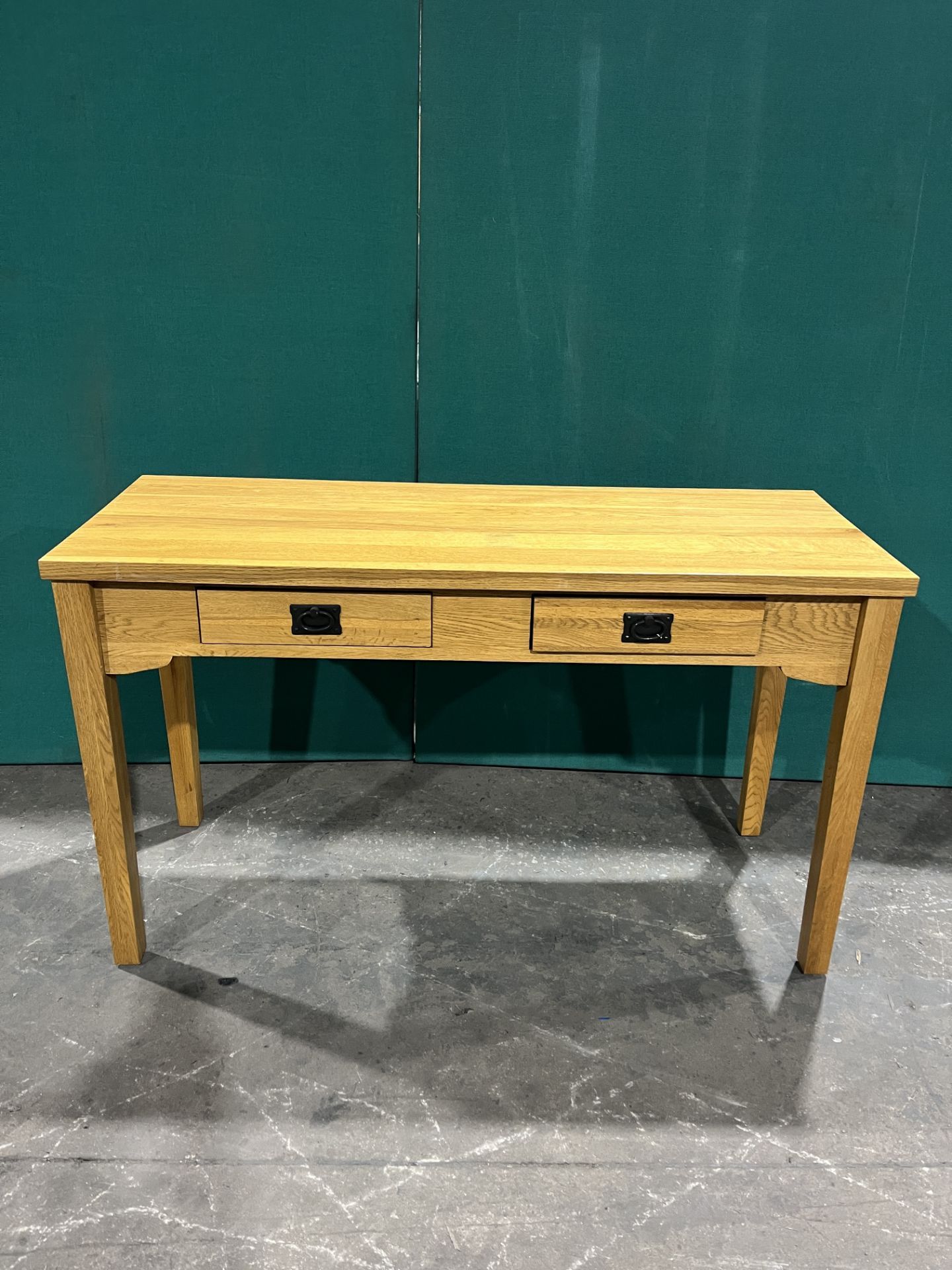 Oak Console Table w 2 Drawers