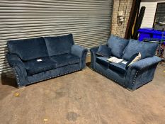 Ex-Display Cosmos 2 & 3 Seater Sofa Set in Navy