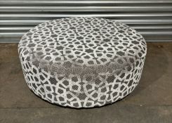 Ex-Display Large Round Fabric Pattern Footstool