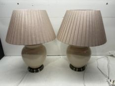 Ex-Display Pair Of Hadley Cream Ceramic Table Lamps
