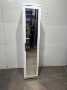 Ex-Display White Single Wardrobe with Mirror and Internal Shelf and Hanging Rail
