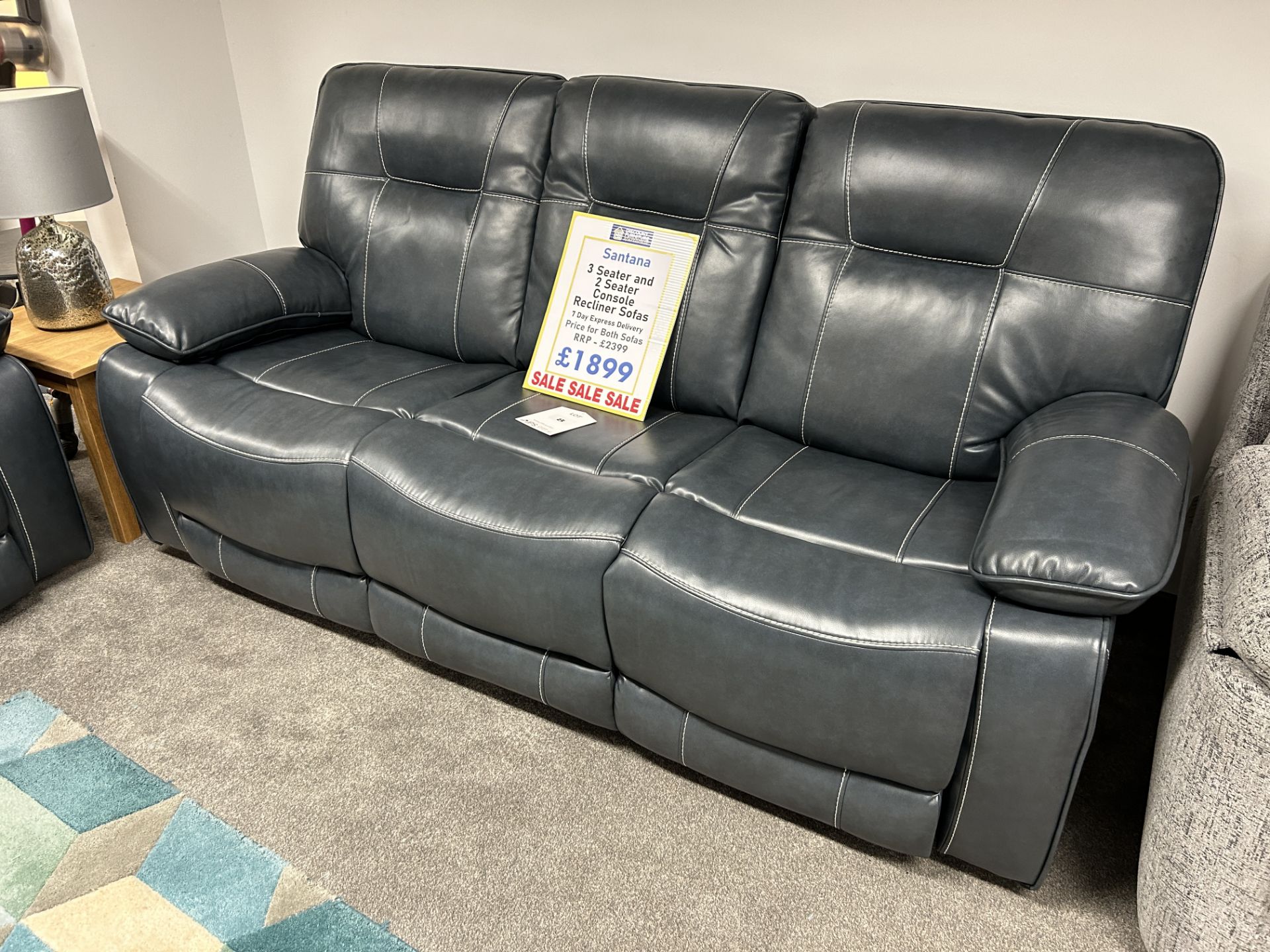 Ex-Display RS Furniture Santana 2 & 3 Seater Console Recliner Set | RRP £2,399 - Image 3 of 4