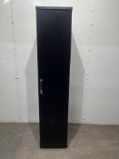 Ex-Display Black Single Door Wardrobe with Internal Shelf and Hanging Rail