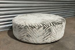 Ex-Display Large Round Fabric Pattern Footstool