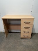 Ex-Display Tan Single Pedestal Dresser with 4 Drawers
