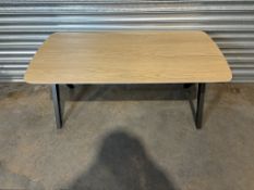 Ex-Display Wooden Rectangular Coffee Table With Black Legs