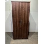 Ex-Display Brown 2 Door Wardrobe with Interior Shelf and Hanging Rail RRP £219