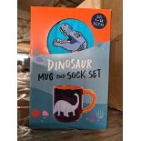 50 x Dinosaur Mug w/Adult Socks | Total RRP £650