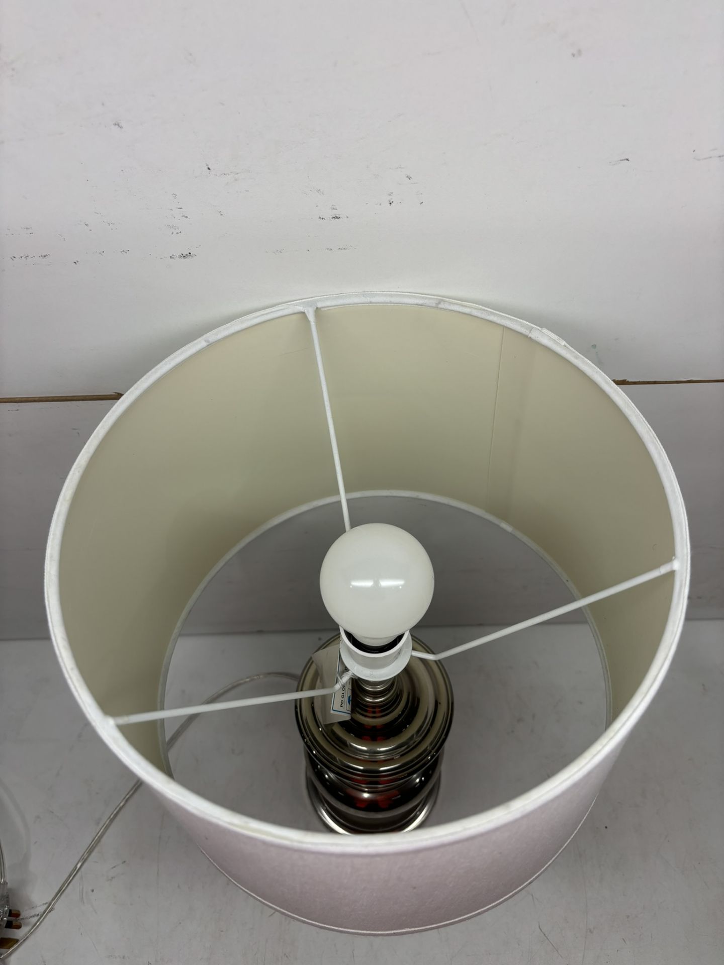 Ex-Display Silver Metal Table Lamp - Image 4 of 5