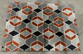 Ex-Display Grey/Terracotta Maitai Design Rug