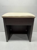 Ex-Display Small Grey Wooden Footstool With Cushioned Top