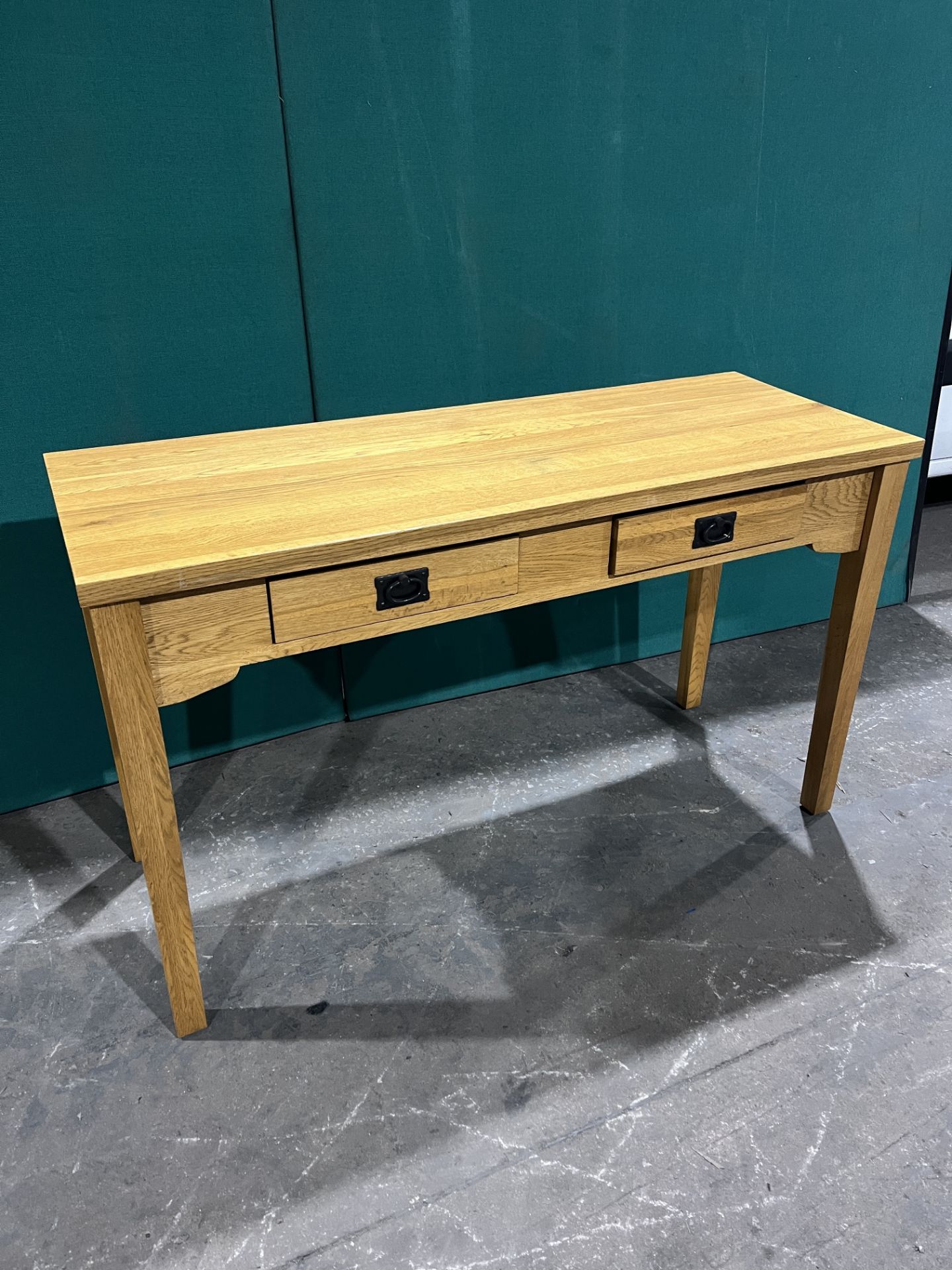 Oak Console Table w 2 Drawers - Image 3 of 4