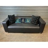 Black 2 Seater Couch With Pillows
