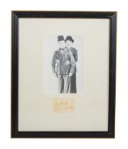 LAUREL AND HARDY | SIGNED CUT SHEET AND PHOTO