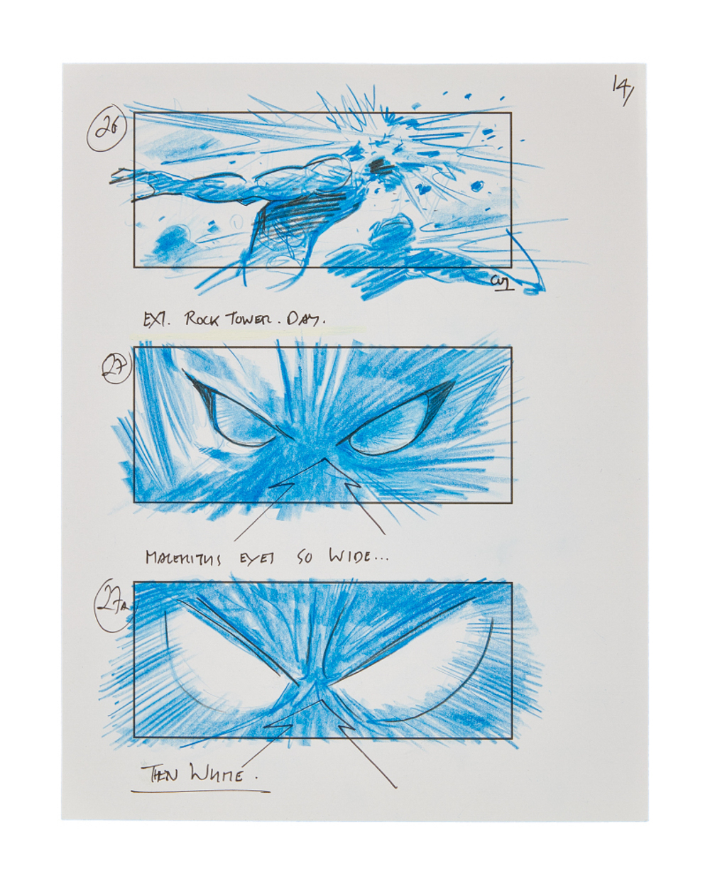 THOR - THE DARK WORLD | ORIGINAL THOR AND MALEKITH BATTLE STORYBOARD ILLUSTRATIONS - Image 2 of 3