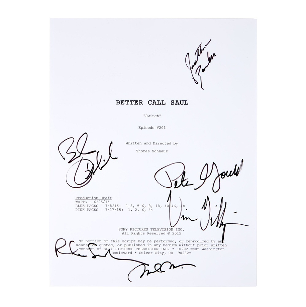 BETTER CALL SAUL | CAST AND CREATOR-SIGNED "SWITCH" SCRIPT COVER