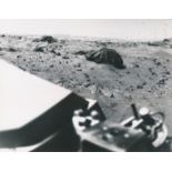 NASA, Planet Mars. Der berühmte BIG JOE-Felsen vor dem Lander Viking 1. 1976. Zeitgenössischer