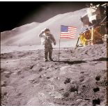 NASA, Großformat. Mission Apollo 15. Astronaut David R. Scott, Kommandant, macht einen militärischen