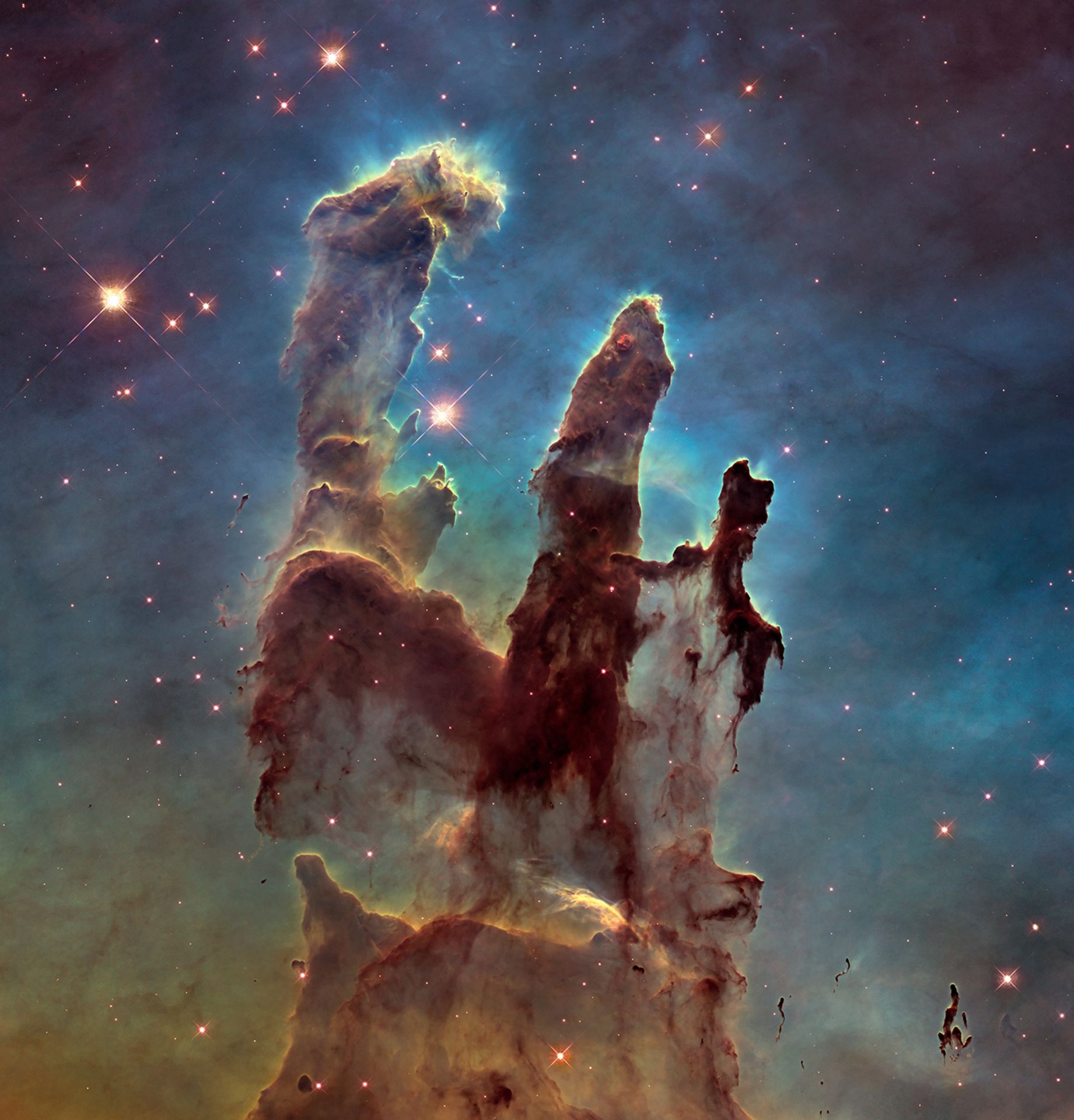 NASA, Großformat. Das Hubble-Weltraumteleskop der NASA hat die berühmten Säulen der Schöpfung, die