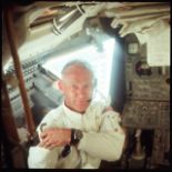 NASA, Apollo 11 Mission. Großes Format. Der Astronaut Buzz Aldrin posiert während der translunaren