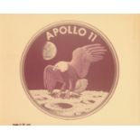 NASA, Seltener Fotoabzug des Emblems der Apollo 11-Mission. Juli 1969. Chromogener Abzug aus der