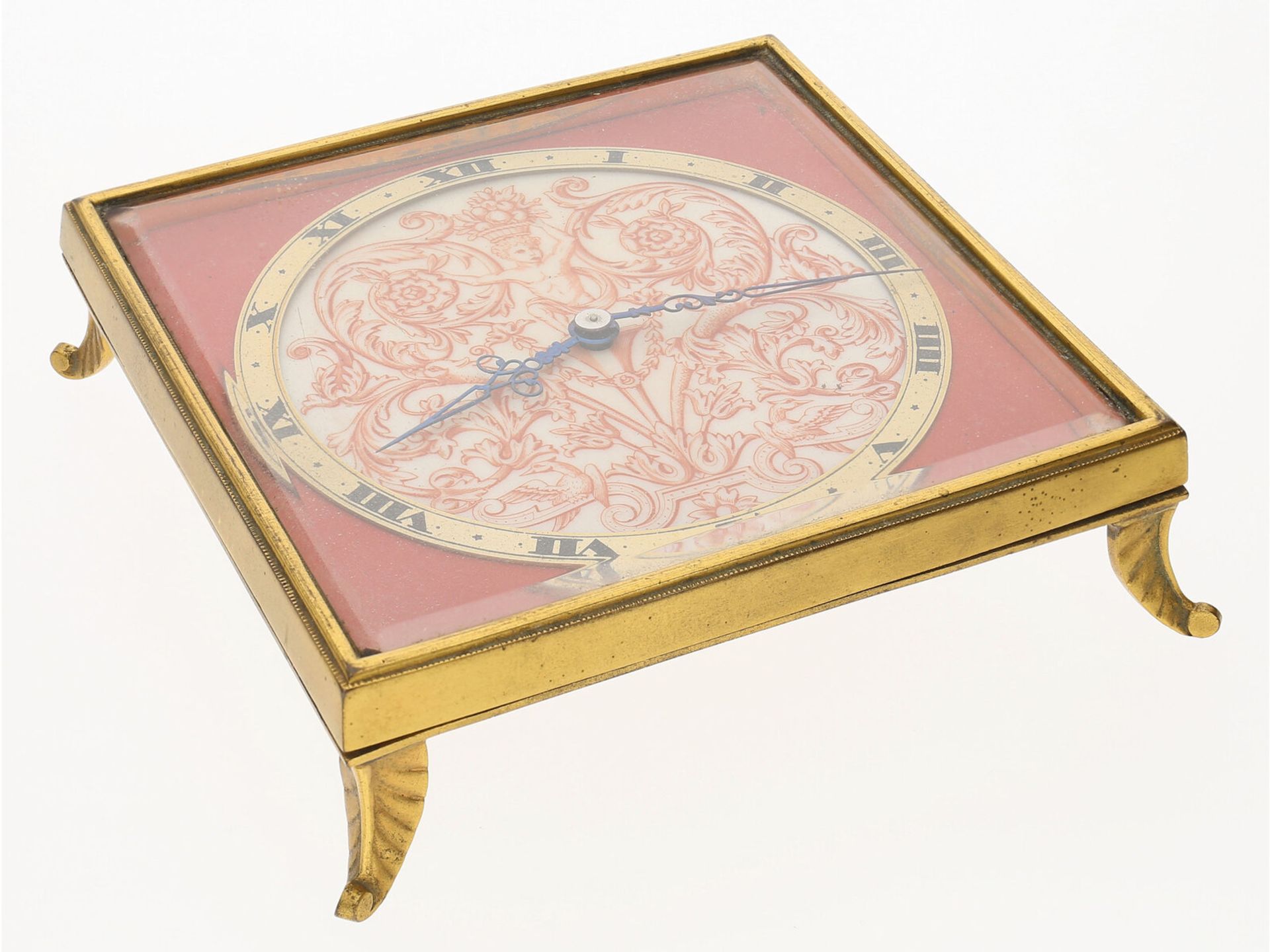 Tischuhr: exquisite und sehr seltene Art Nouveau Tischuhr mit Emaille-Malerei, Ateliers Juvenia La C - Bild 2 aus 3