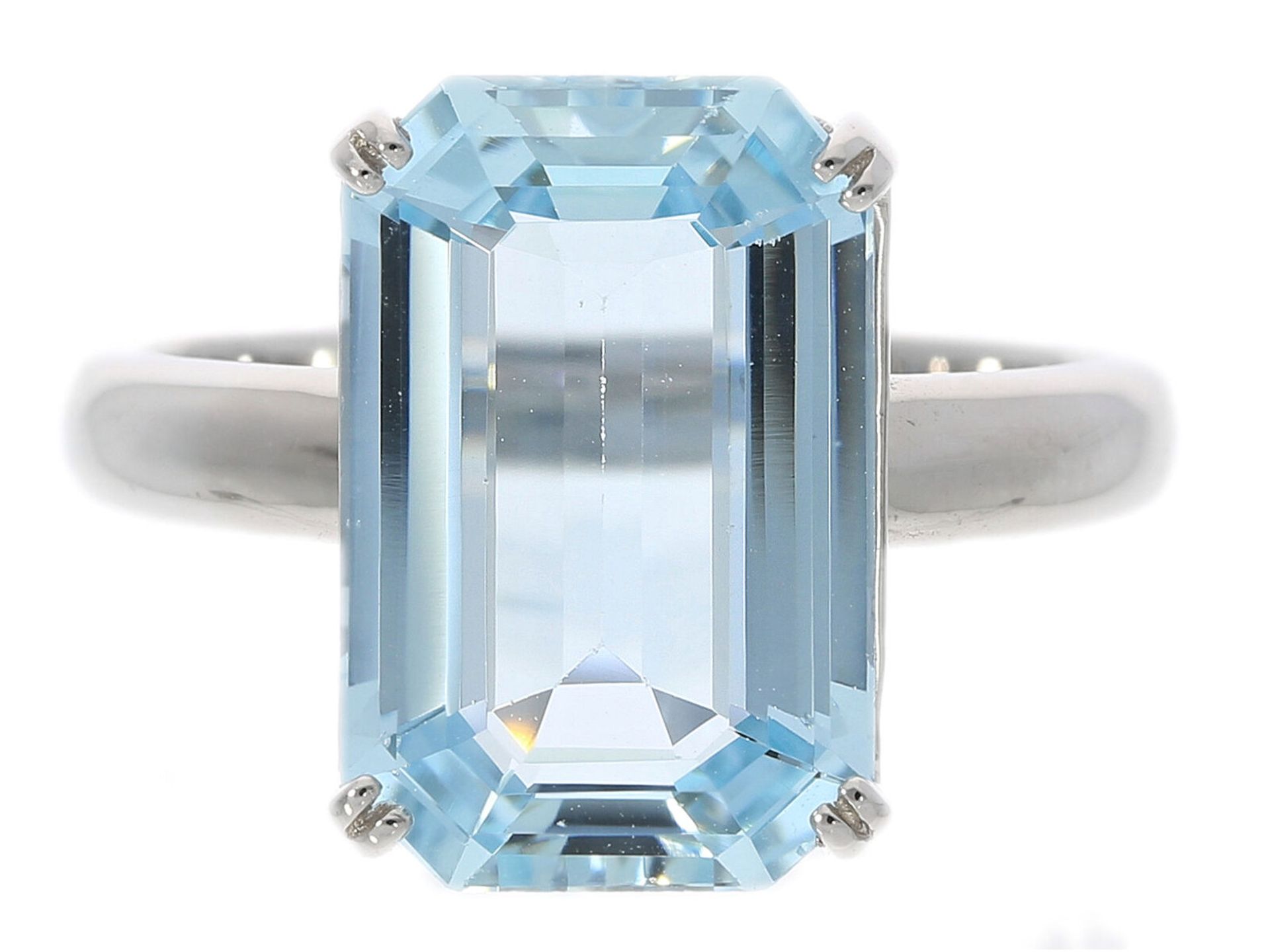 Moderner und neuwertiger Aquamarin-Goldschmiedering, schöner Aquamarin von ca. 5,2ct