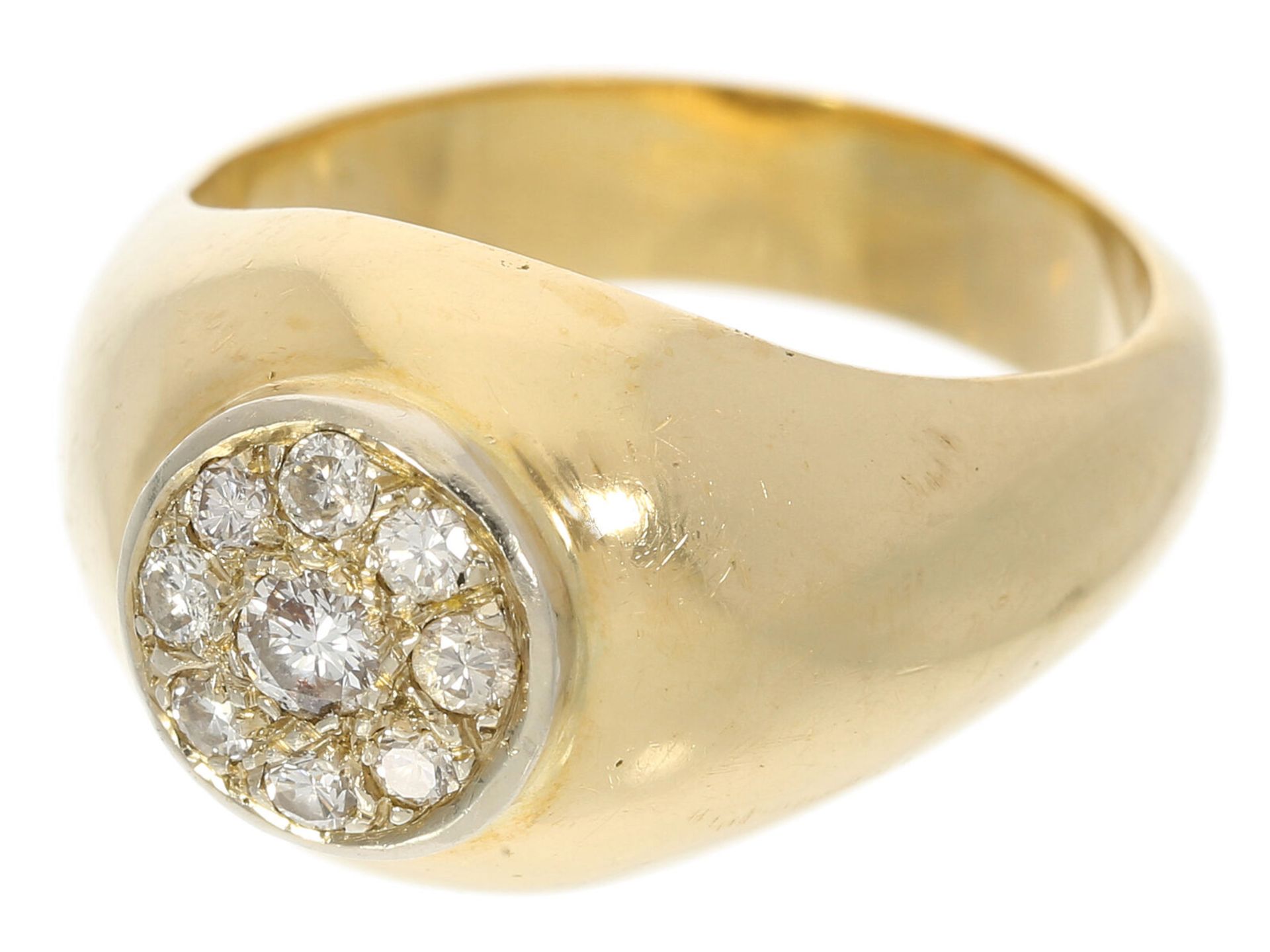 Massiver vintage Bandring mit Brillanten, 18K Gold - Image 2 of 3